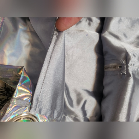 Dolls Kill Club Exx Holographic Silver Patent Leather Mini - Picture 9 of 14